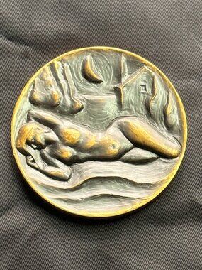 "Sunrise and Moonrise" bronze art medal